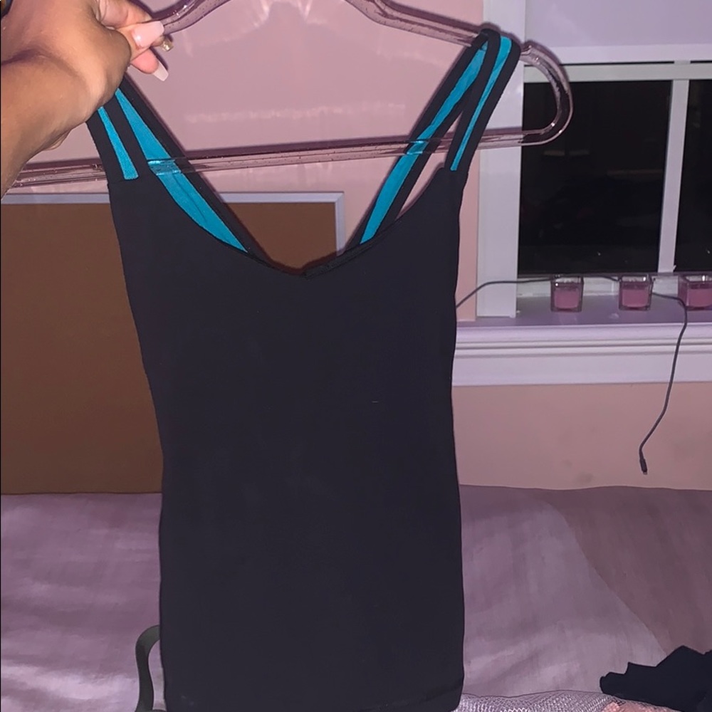 super cute and comfy workout top blue straps + bra